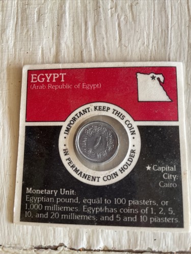 Post Golden Crisp Bear Egypt Coins Around The World Vintage 1978 New Sealed - Picture 2 of 2