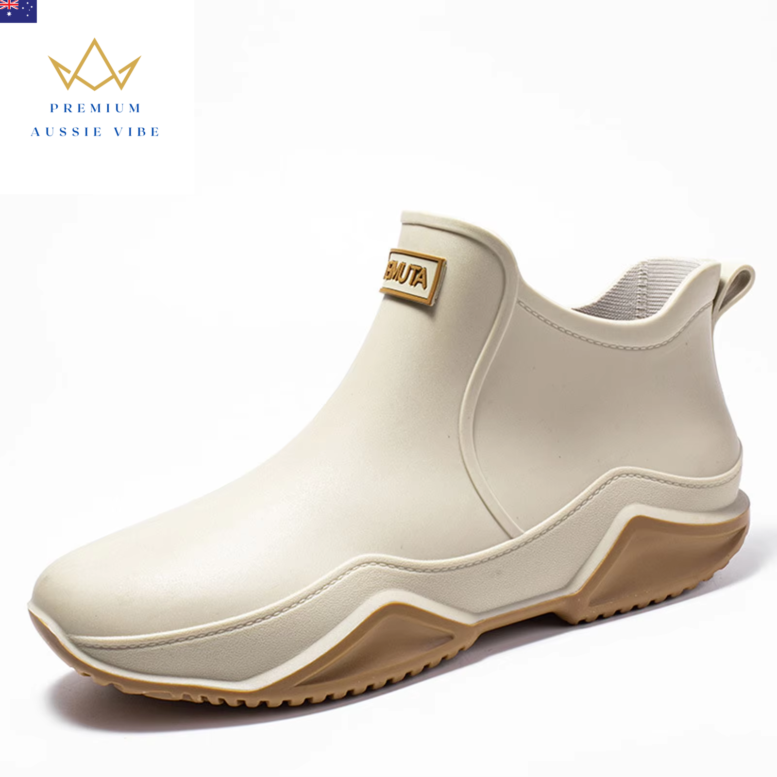 Rain-Boots Waterproof Boots Unisex Short Ankle Rain-Boots with Removable Cotton-image