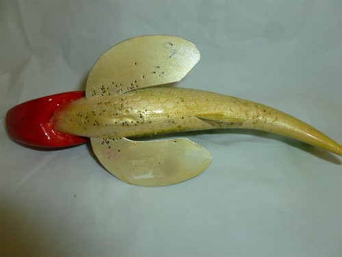7-1/2 Inch Wood Unsigned (Irving Rubitschung?) Glass Eyed Ice Decoy Lot E-223 - Picture 3 of 11