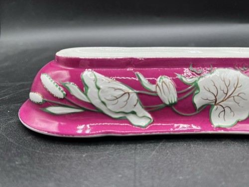Vintage England-Covered Ironstone Toothbrush Razor Holder-Bloom Handle - Picture 7 of 15