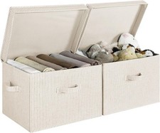 StorageWorks Fabric Storage Bins with Lids Closet Organizer Box Container