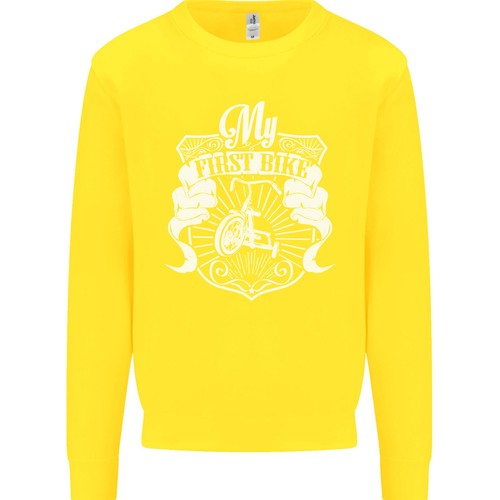First Bike Funny Biker Motorbike Motorcycle Kids Sweatshirt Jumper - Picture 11 of 29