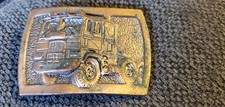 VTG USA Freightliner COE Brass Belt Buckle by Lewis Buckles Chicago For Tonkin