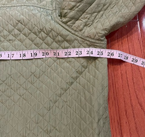 The Quacker Factory Quilted Jacket 1X Green/Pink 100% Silk Zip Embellished Coat - Picture 6 of 12