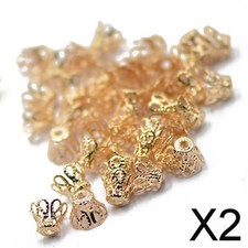 2x 50pcs Golden Filigree Bead Caps Jewellery Findings