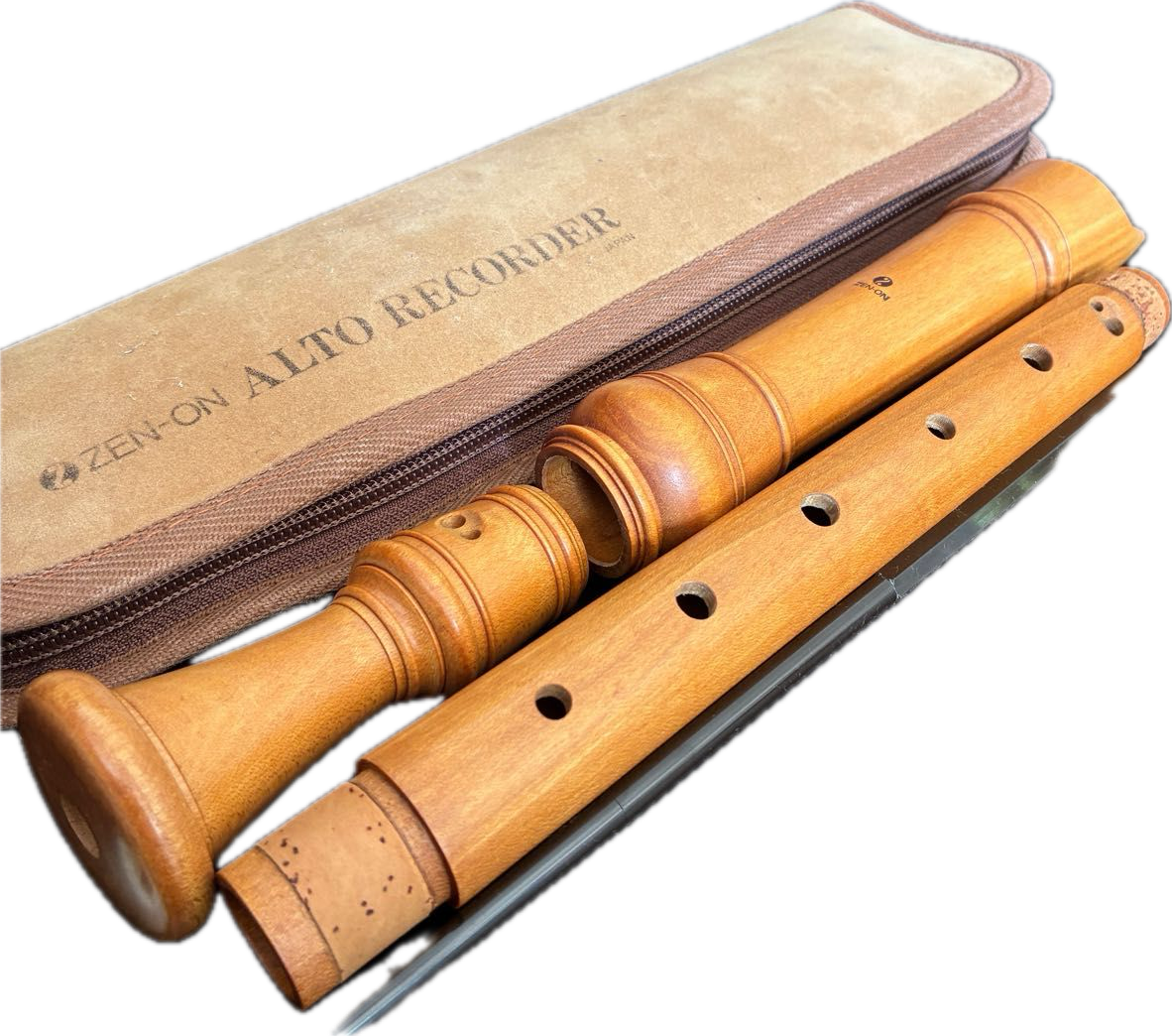 Zen-On Wooden Alto Recorder 1800 with Case, Tested and Working | eBay