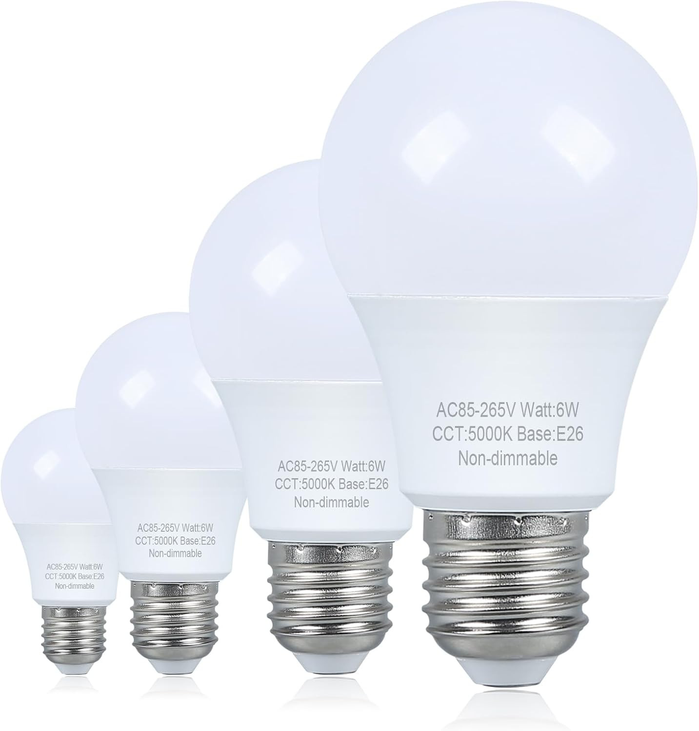 40 Watt Equivalent, Daylight 5000k, A19 Standard Light Bu