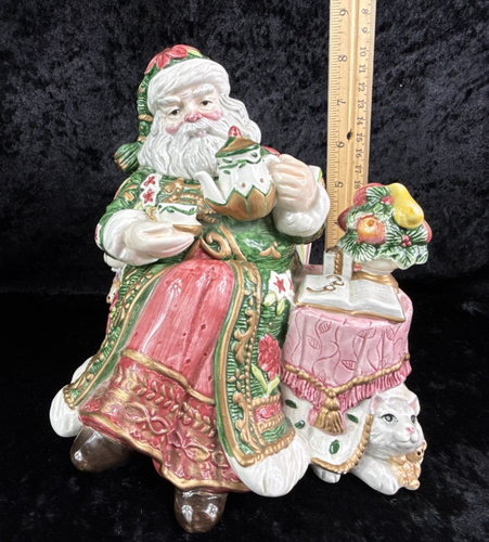 Tarro de galletas de té pintado a mano de Papá Noel Fitz and Floyd - Imagen 9 de 10