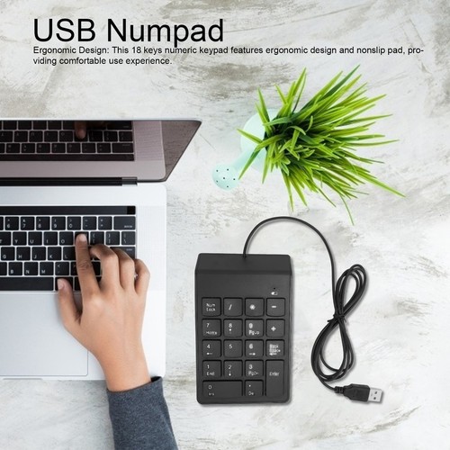 Numeric Keypad 18 Keys Usb2.0 Plug And Play Ergonomic Design Size Nonslip ESE - Picture 19 of 22