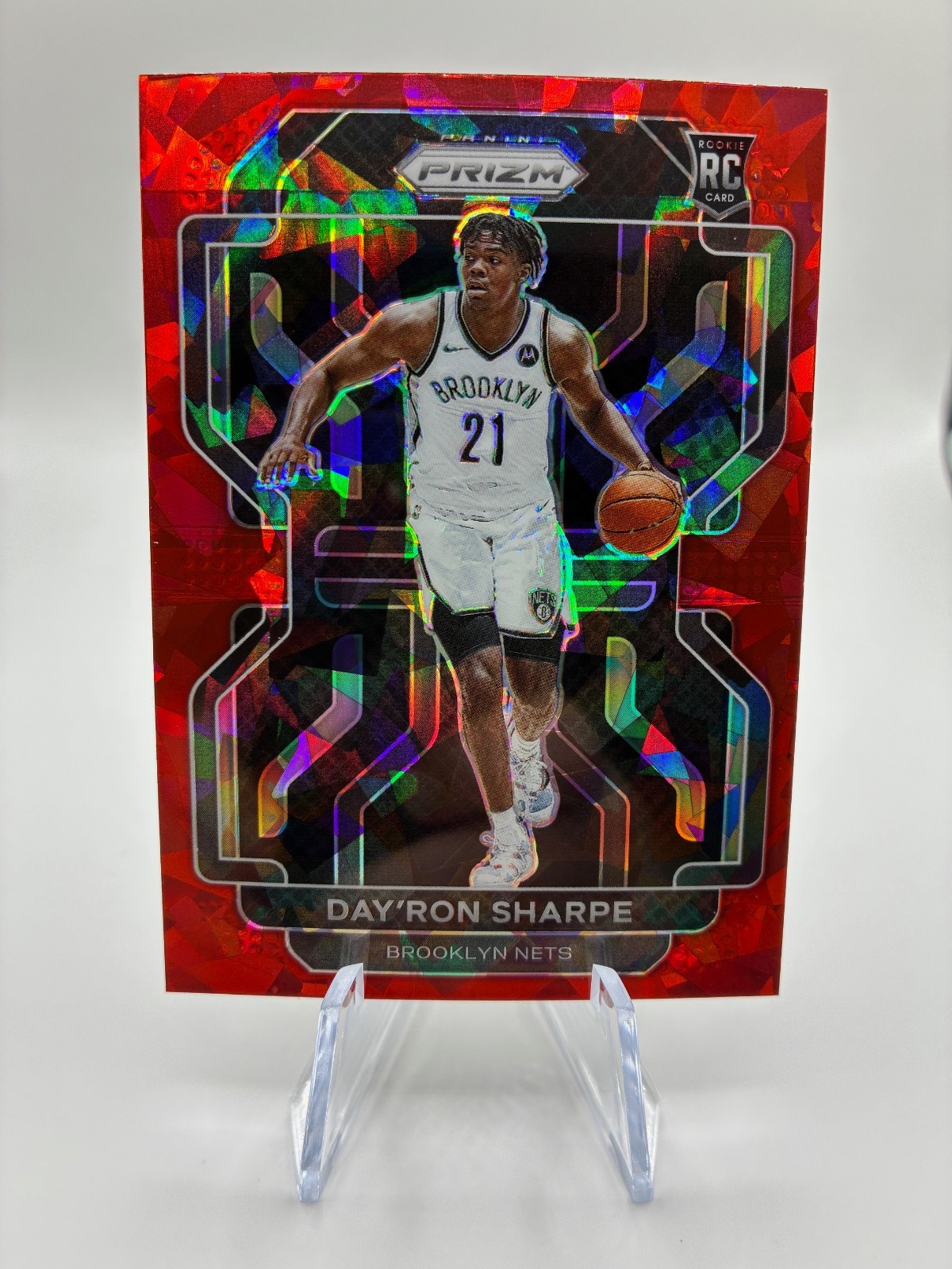 2021-22 Panini Prizm #281 Day'Ron Sharpe Red Ice Prizm Rookie RC