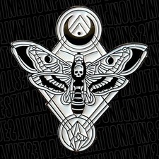 Cute And Spooky Mystical Deaths Head Moth Witchy Enamel Pin
