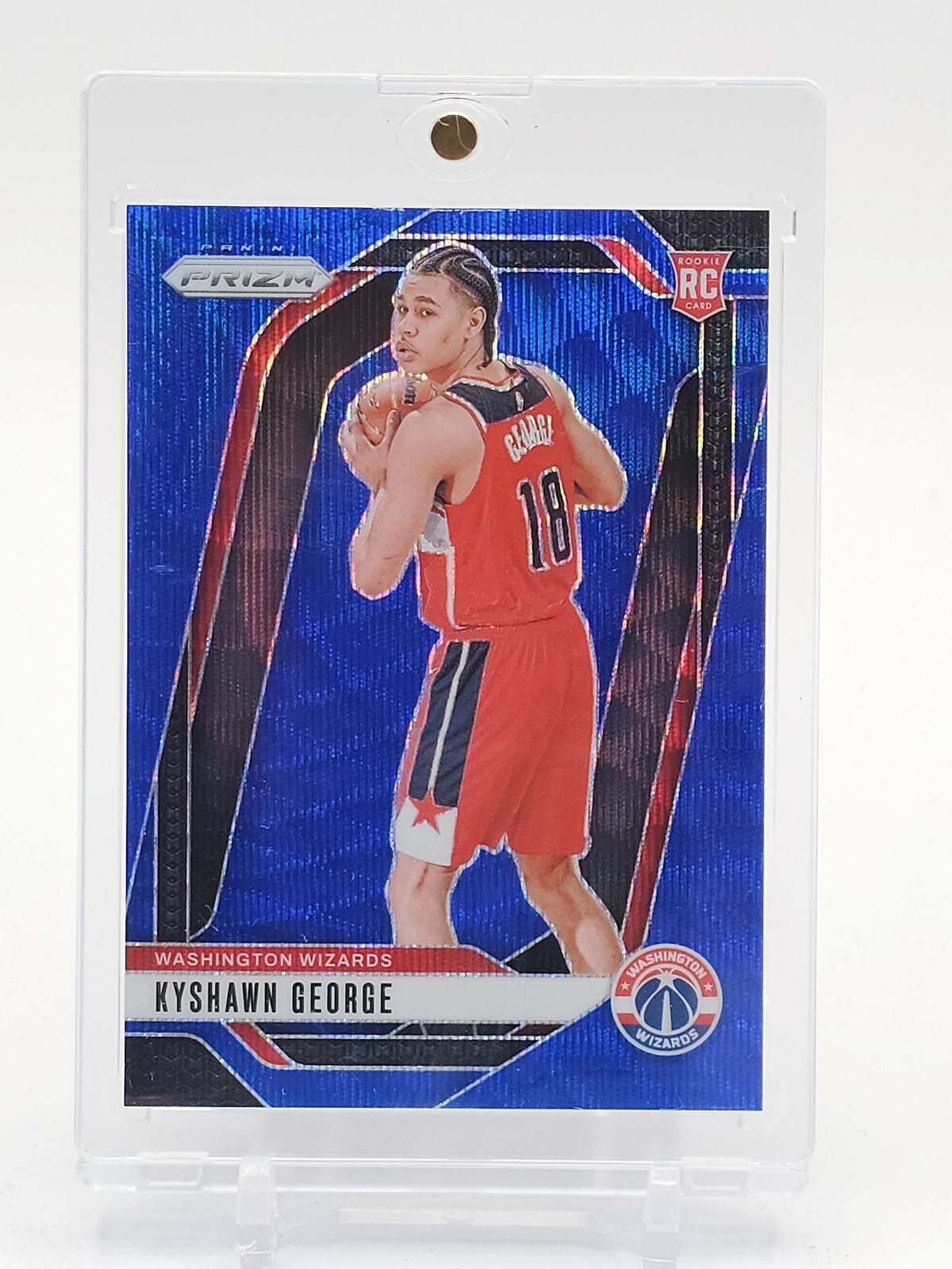 KYSHAWN GEORGE 2024-25 PANINI PRIZM ROOKIE BLUE WAVE /125 #257 WIZARDS Q7082