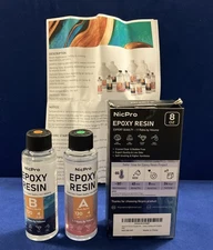 Nicpro  Crystal Clear Epoxy Resin Kit, High Gloss & Bubbles Free  8 Oz kit.