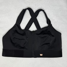 Shefit Luxe Sports Bra Womens Size 3Luxe Black Zip Front Adjustable High Impact