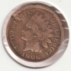 US Rare Old West 1906 Indian Head Penny Coin American Collection Shield Cent USA