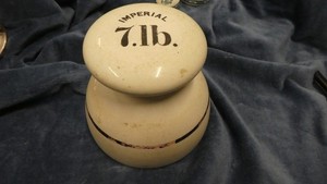 Antique Rare Birmingham Ceramic 7.lb. Imperial Scale Weight c.1870-1890's