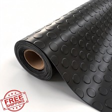 4x10ft Black PVC Coin Garage Floor Mat Rolls
