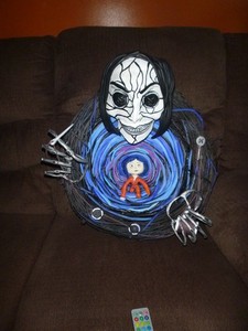 OOAK CUSTOM "THE OTHER MOTHER" WALL WREATH from "CORALINE"!!!