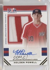 2017 USA Baseball Stars & Stripes Jersey Prime 24/25 Holden Powell Auto 0i76