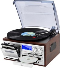 Vintage Record Player 9in1 Bluetooth CD Cassette Radio