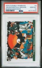 2024 Panini Clearly Donruss Jalen Hurts / AJ Brown Downtown Duos Pop 2🔥PSA 10