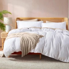 Nestl White Duvet Cover King Size - Soft King Duvet Cover Set, 3 Piece Double