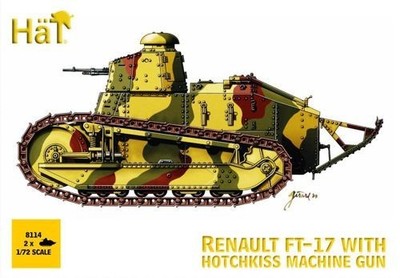 HaT Miniatures 1/72 Renault FT-17 Tank with Hotchkiss Machine Gun WW1 Model Kit