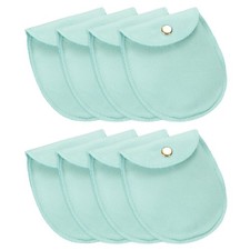 8 Pcs 9 x 13 cm Snap Button Jewelry Velvet Gift Bags Organizer Blue 