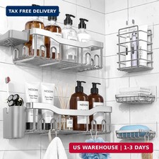 NESOMI Shower Caddy Adhesive Shower Organizer 7-Pack, Rustproof Stainless Steel
