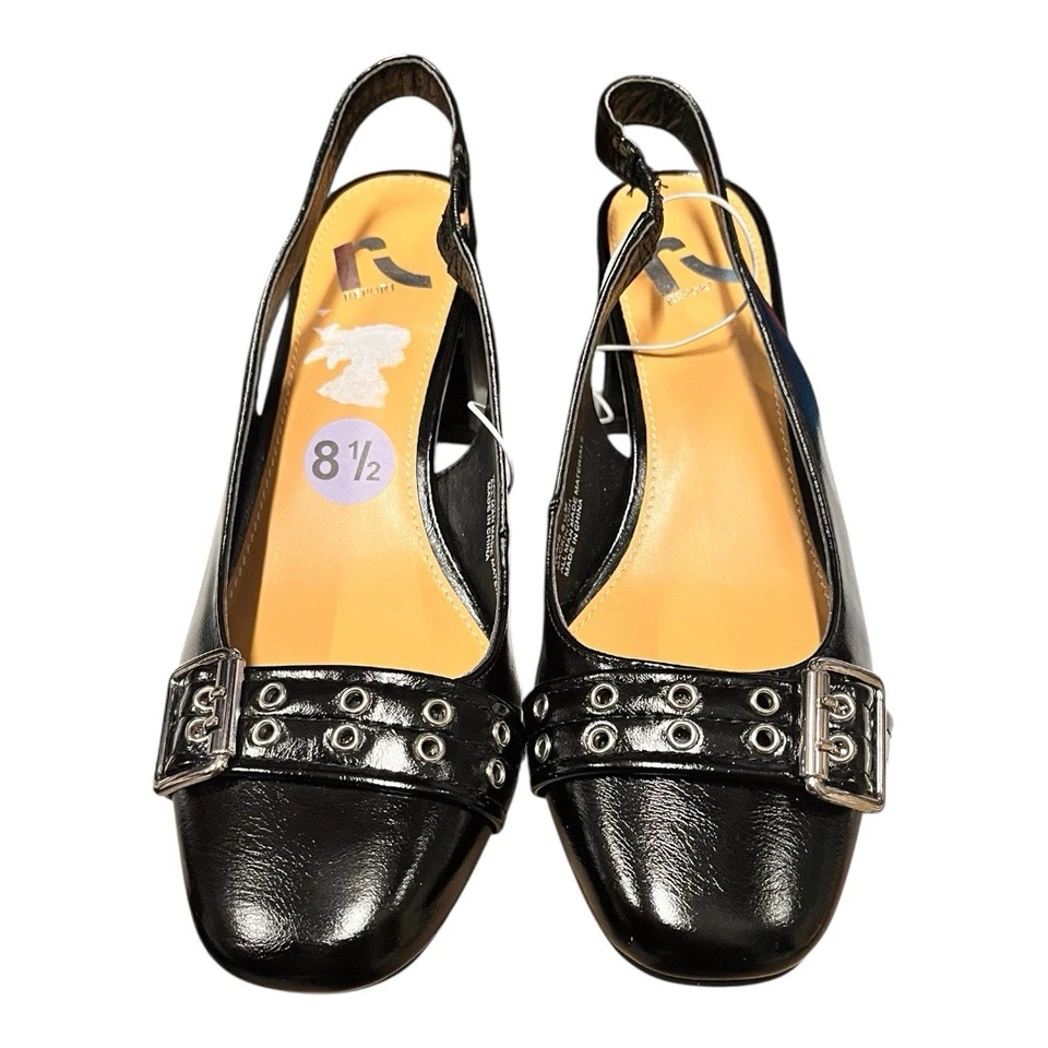 Zapatos Report Para Mujer Mackintosh Negros Cordones 2” Tacones Detalle Hebilla 8.5 NUEVO Foto 4 de 4