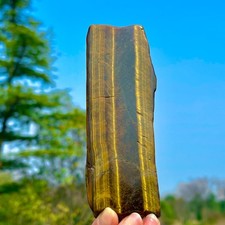 241G Natural Tiger's Eye Stone Slice Quartz Crystal Mineral Specimen Healing