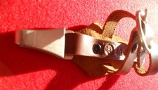 DIENSTDOLCH STEILHÄNGER - RZM 48-38 - BRAUN ECHTLEDER - METALL ANTIMAGNETISCH -