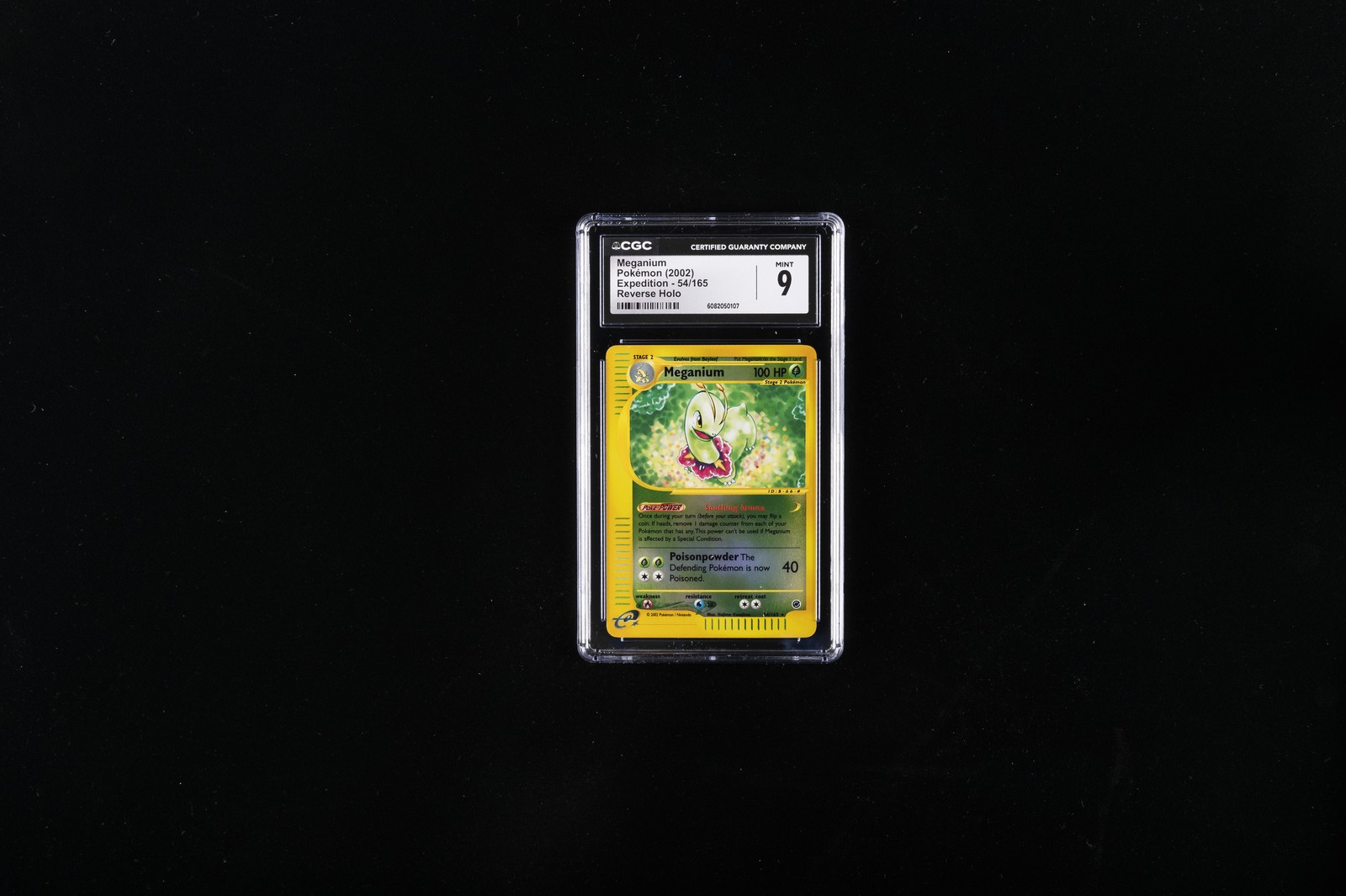 2002 POKEMON EXPEDITION REVERSE HOLO #54 MEGANIUM CGC 9