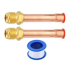 2Pcs 1/2 SAE Male Thread x 1/2" OD Flare Connector with Copper Tube