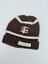 Mudpie Brown Knit Football Hat Baby Boy Infant Beanie 0-6mo MY FIRST SEASON