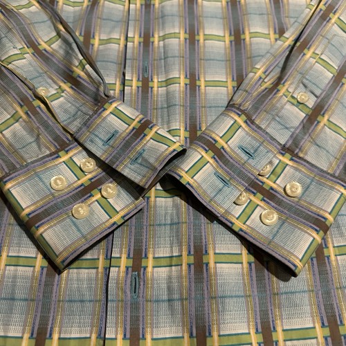 Brandini Men's Medium Shirt L/S Button Up Multi-Color Pattern 100% Cotton - Picture 4 of 5
