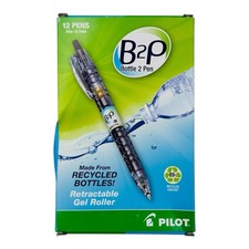 12 Pens Pilot B2P Retractable Gel Roller Pen Black Ink 0.7mm