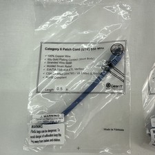Lot of 10 Cat6 Ethernet Patch Cables 0.5 ft Blue UTP RJ45   New Sealed