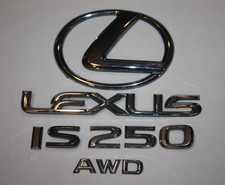 2006-2013 Lexus Is250 Is 250 Awd Rear Trunk Deck Lid Emblem Set Chrome Script 2006-2013 Lexus Is250 Is 250 Awd Rear Trunk Deck Lid Emblem Set Chrome Script