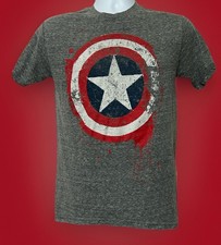 Marvel Captain America T- Shirt Men Small , Short Sleeves Cosplay Top - Costume