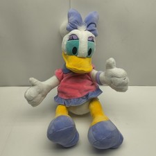 14  Disney Daisy Duck Plush Pastel Pink Dress Lavender Bow Stuffed Animal Toy
