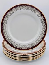 Set of 8 Discontinued  Royal Grafton  “ Majestic Red" Bone China Dessert  Plates