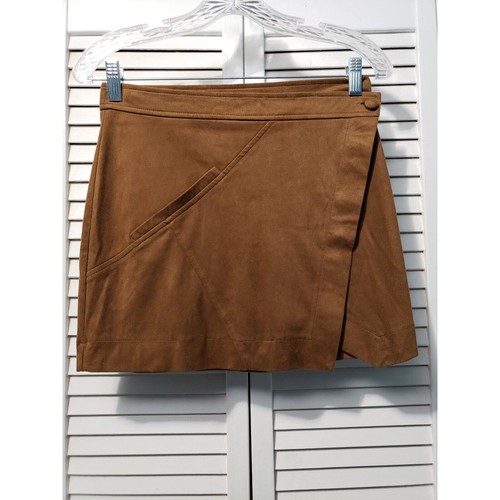 Forever 21 Damen-Wickelrock aus Wildlederimitat Größe Small camelbraun Mini - Bild 1 von 10