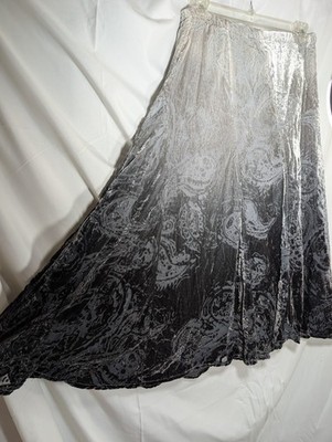 Reba Paisley Velvet Midi A-Line Skirt Sz 10 Whimsy Goth Cottagecore Witchy Y2K 