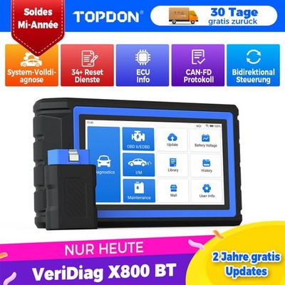 TOPDON VDX800 BT Kfz Auslesegerät Vollsystem Bidirektional CAN-FD OBD2 Deutsch