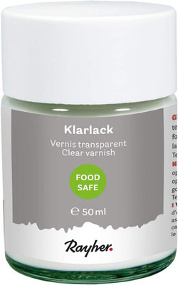 Rayher 35031000 Klarlack Food-Safe, Dose 50 Ml, Seidenmatt, Transparent, Für Sau