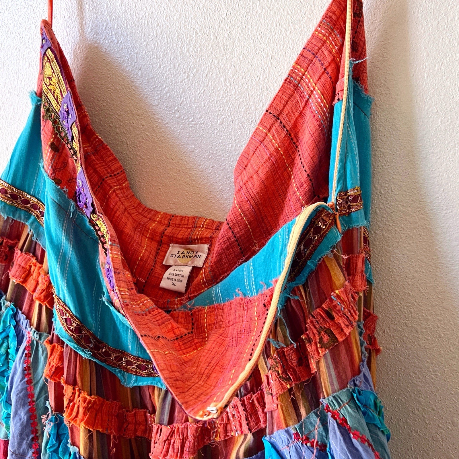 Vintage Sandy Starkman 3X Patchwork Tiered Maxi C… - image 3