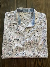 Nick Graham Everywhere Shirt White Polka Dot Stretch Modern Fit Size Large Used