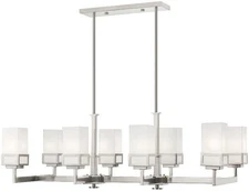 Livex Lighting 40198-91 Harding 8 Light Linear Chandelier 44" x 17.75" 20.5"