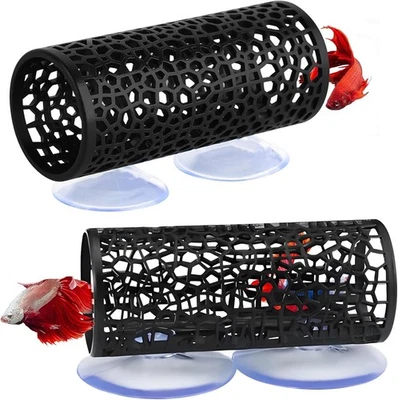 HINGTAI 2Pcs Black Betta Aquarium Decoration, Fish Tank Accessories 2pcs